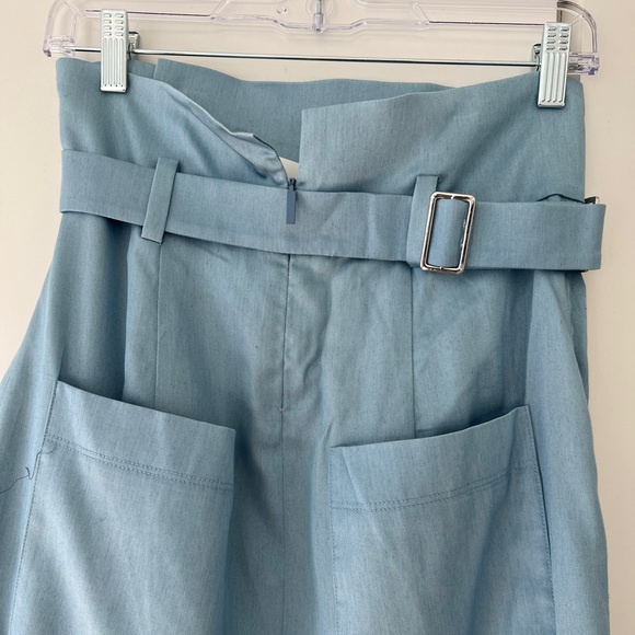 Tibi Belted Midi Skirt in Blue Lyocell - Picture 6 of 6